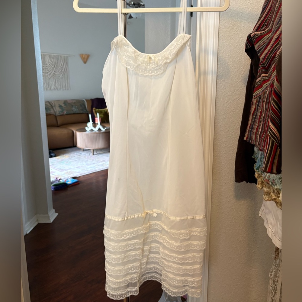 Euro Lace Trim Slip Dress